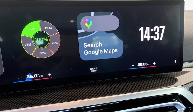 canDO Valve Controller widget in Apple CarPlay